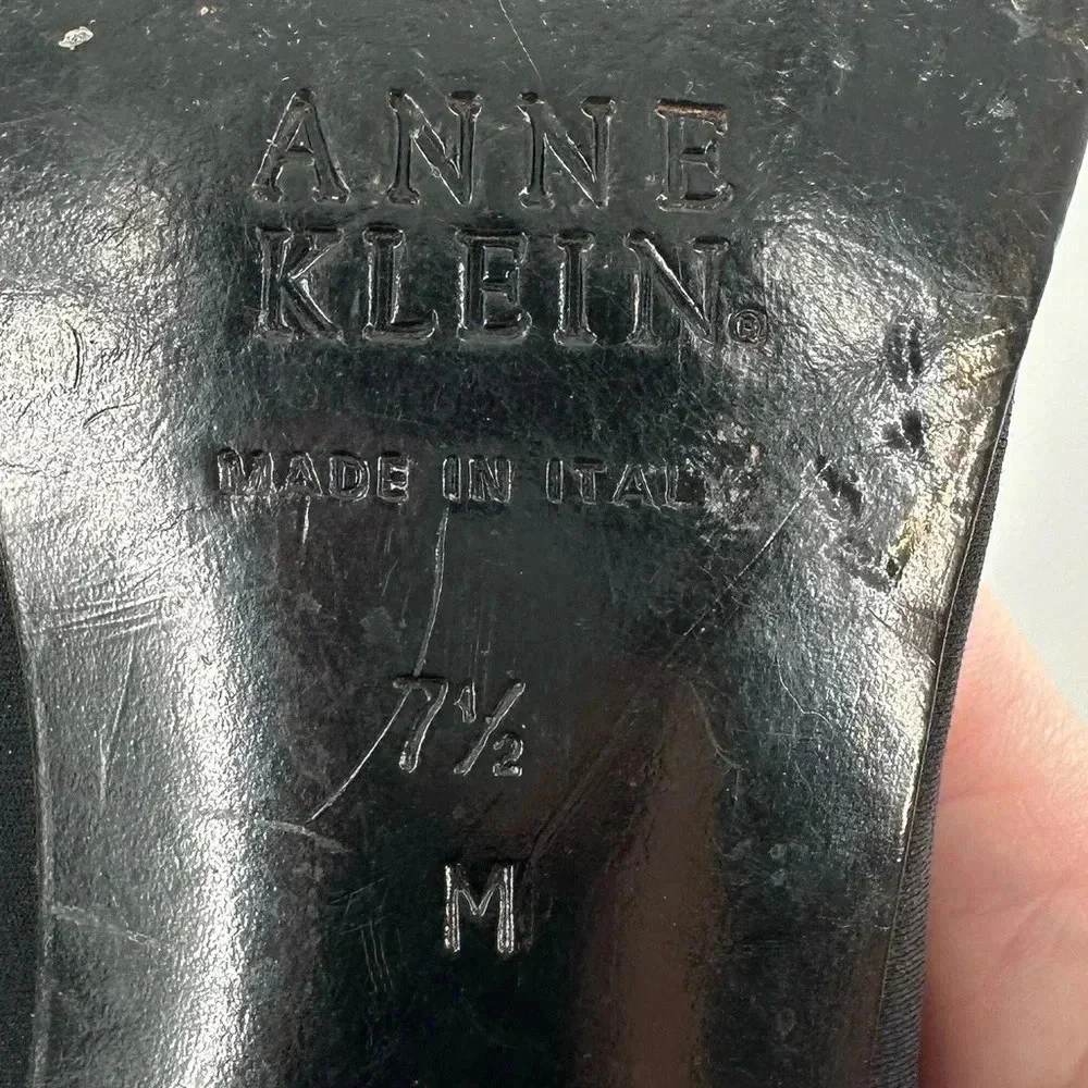 Anne Klein womens heels size 7.5 black square toe old money career vintage 90s